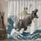 Creative Kids Cat Riding Dinosaur Shower Curtain 10