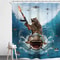 Creative Kids Cat Riding Dinosaur Shower Curtain 12