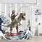 Creative Kids Cat Riding Dinosaur Shower Curtain 14
