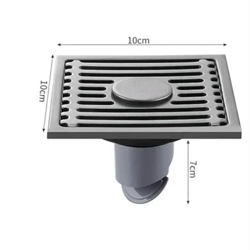 Square AntiOdor Stainless Steel Floor Drain 9