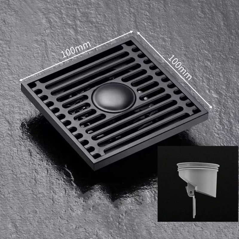 Square AntiOdor Stainless Steel Floor Drain 12