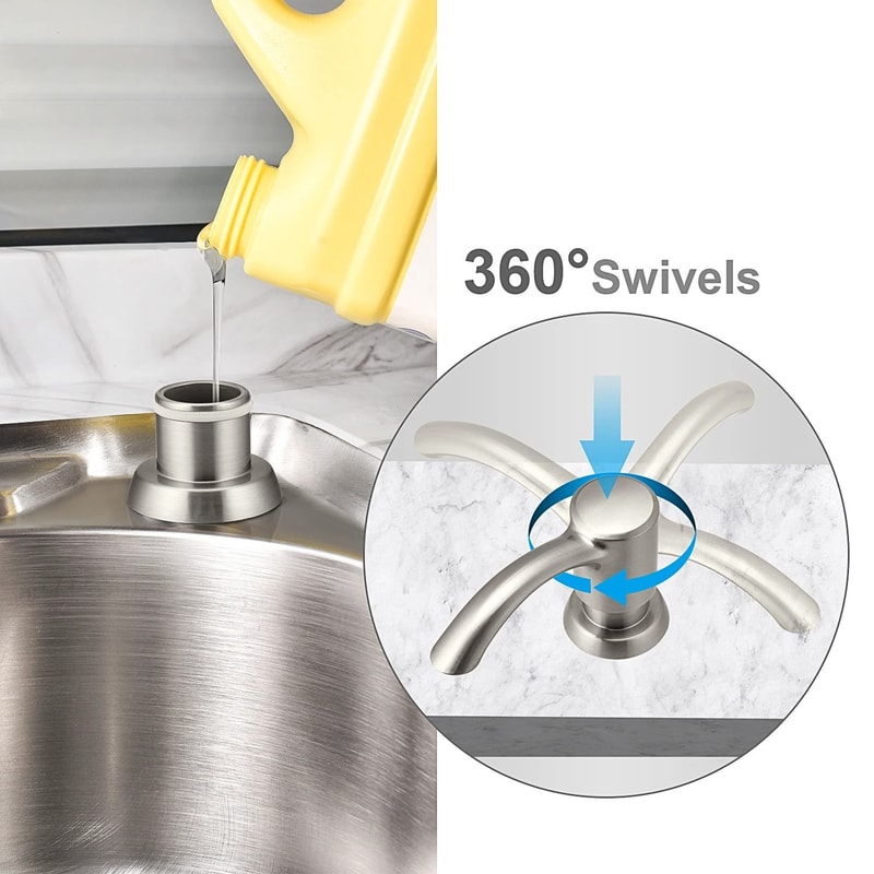 Sleek BuiltIn Kitchen Sink Soap Dispenser 360ml Modern Countertop Pump For Liquid Soap 1