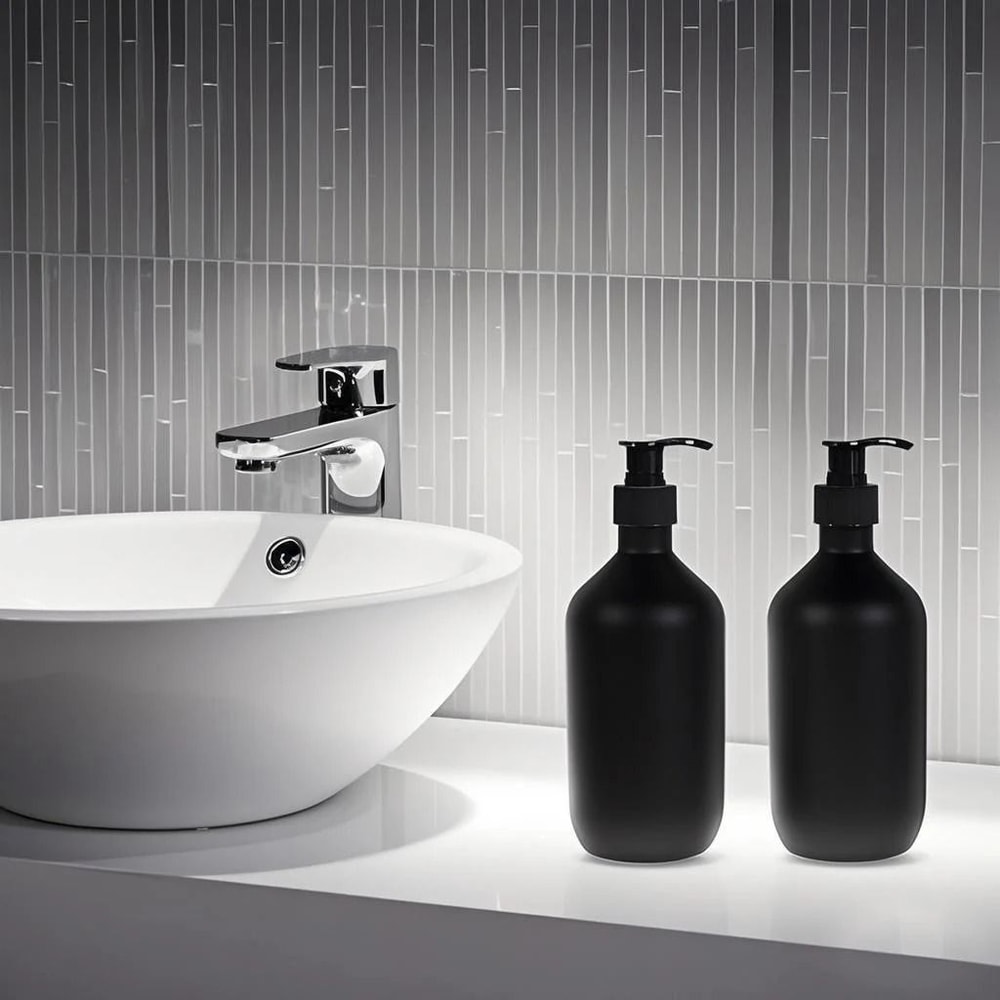 Matte Black Luxury Soap And Shampoo Dispenser Refillable HighCapacity Bathroom Pump For Modern Hom 4