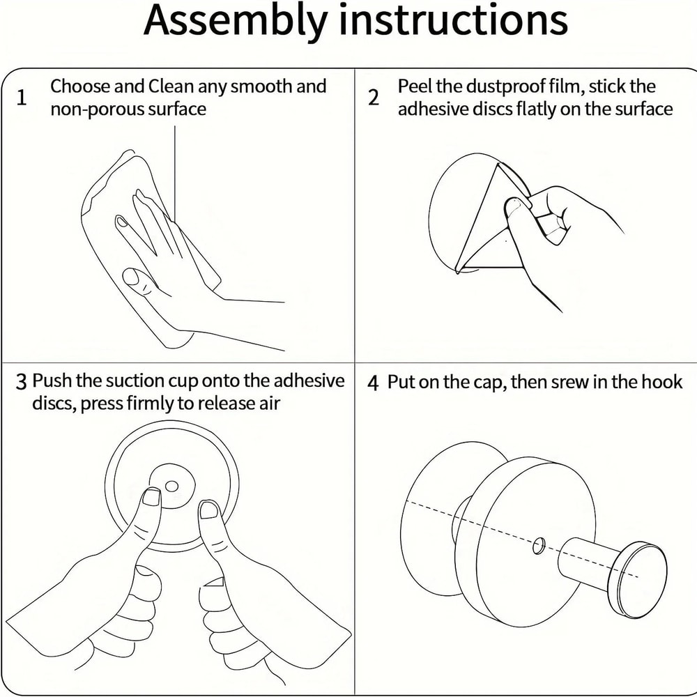 HeavyDuty Stainless Steel Suction Cup Hook Waterproof PunchFree Wall Mount Hanger For Kitchen And 4