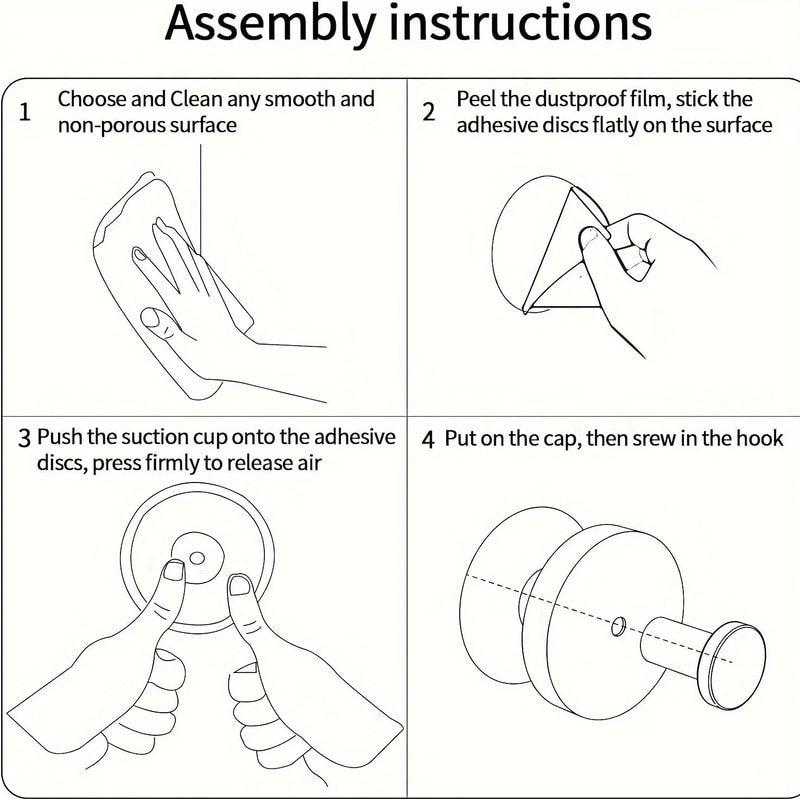 HeavyDuty Stainless Steel Suction Cup Hook Waterproof PunchFree Wall Mount Hanger For Kitchen And 4