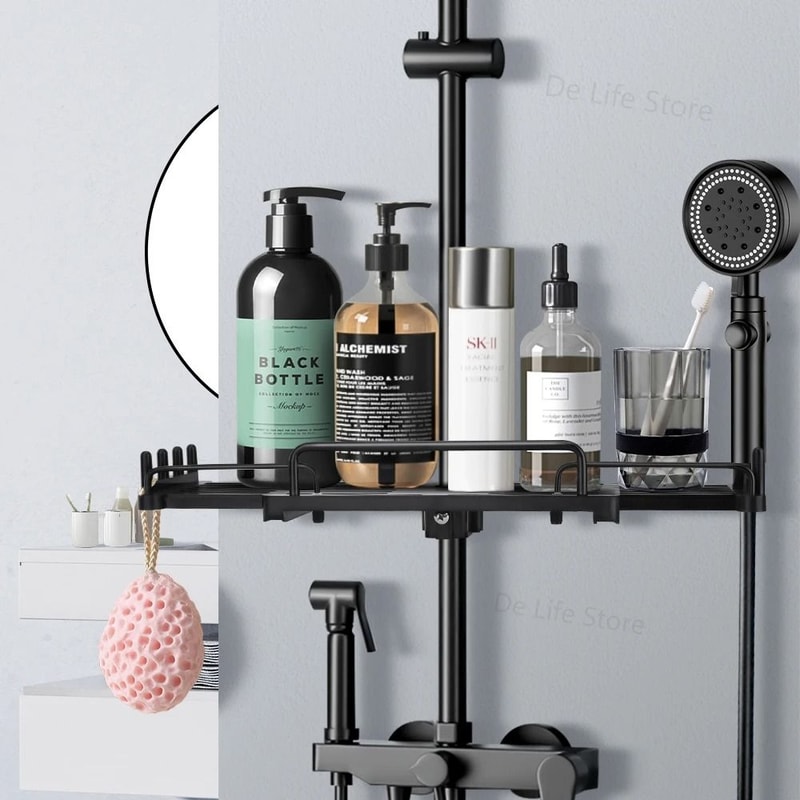 Extendable NoDrill Shower Shelf Versatile Shampoo Tray And Telescopic Storage Holder For Modern Ba 6