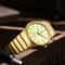 Luxury Golden Stainless Steel Quartz Watch Elegant Japan Movement Wristwatch For Men And Women 0