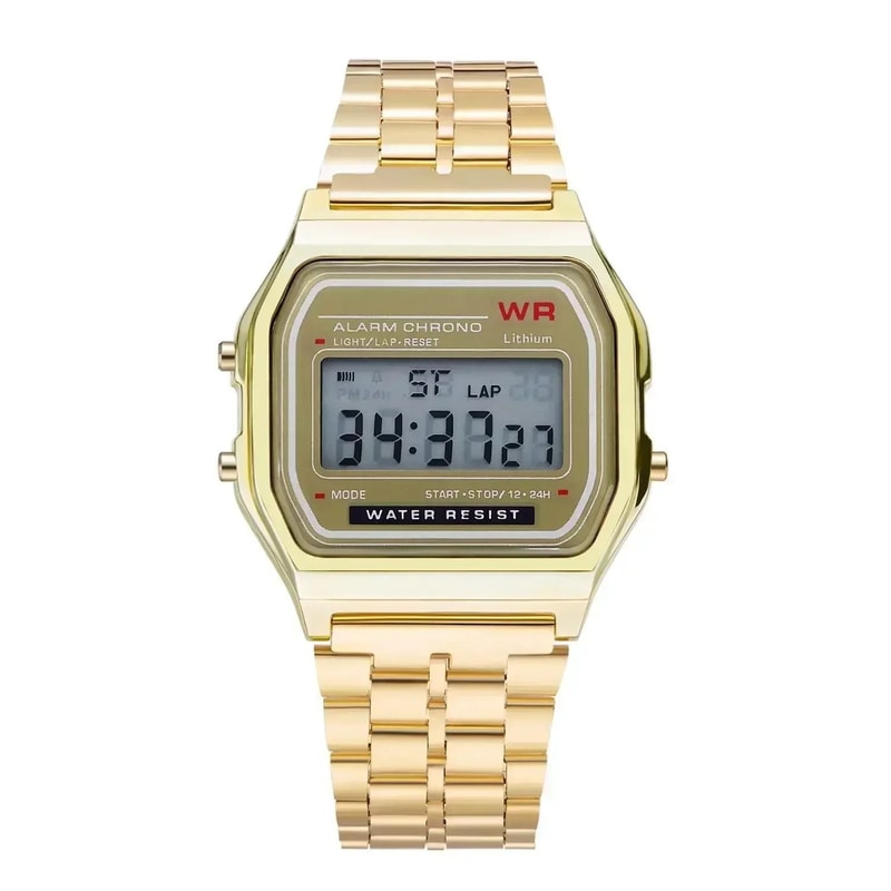 Retro Digital Stainless Steel Sports Watch Waterproof MilitaryStyle Electronic Wristwatch For Men 8