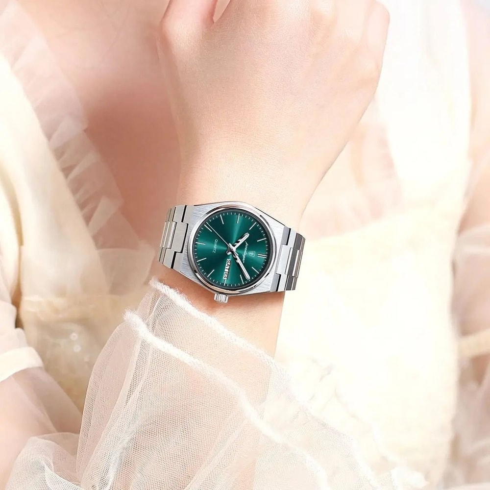 Stainless Steel Quartz Watch Waterproof Luxury Timepiece With Date And Week Display For Women 3