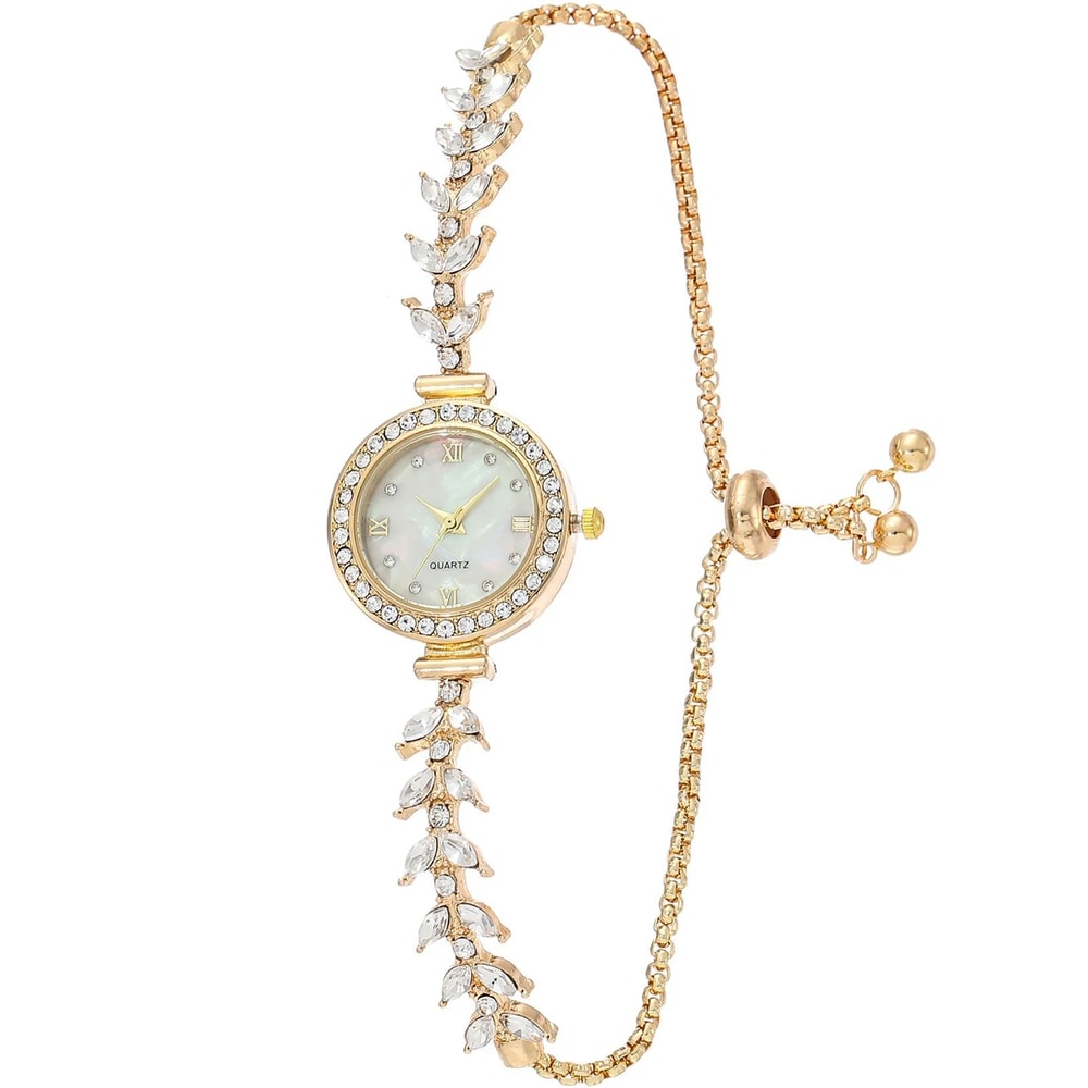 Crystal Diamond Wedding Wristwatch Elegant Quartz Bracelet Watch With Adjustable Fit For Brides An 6