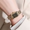 Square Roman Scale Watch Luxury Gold Alloy Quartz Wristwatch For FashionForward Women 10