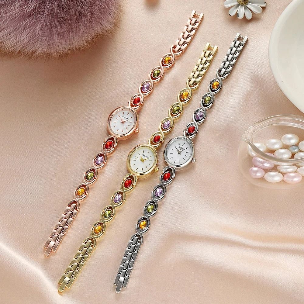 Elegant Oval Rhinestone Temperament Watch Retro Luxury Quartz Wristwatch For Ladies Fashion And Da 0