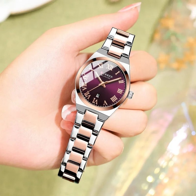 Stainless Steel Dress Watch Waterproof Analog Bracelet Watch With Date For Women 2