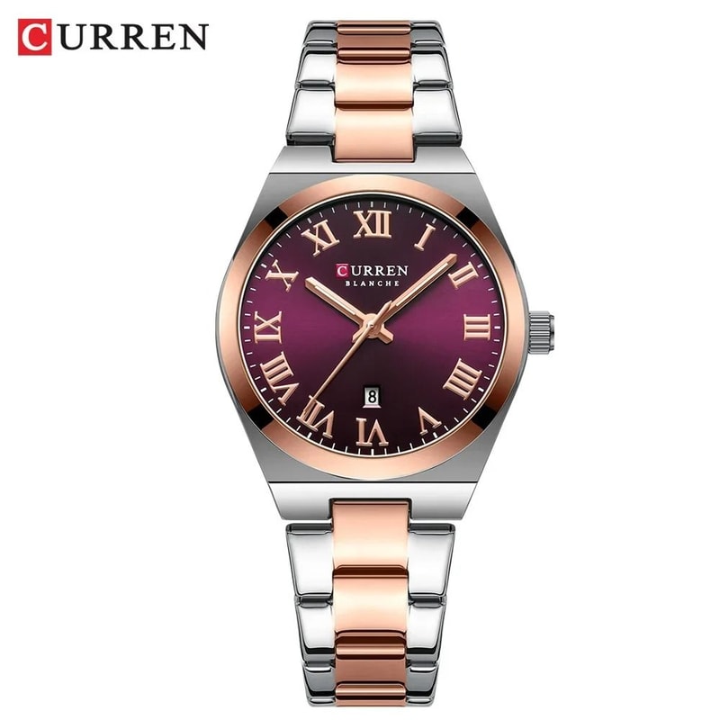 Stainless Steel Dress Watch Waterproof Analog Bracelet Watch With Date For Women 8