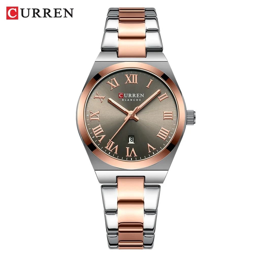 Stainless Steel Dress Watch Waterproof Analog Bracelet Watch With Date For Women 16
