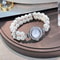 Vintage Pearl DiamondEncrusted Elastic Bracelet Watch Luxury Quartz Wristwatch With Convenient St 6