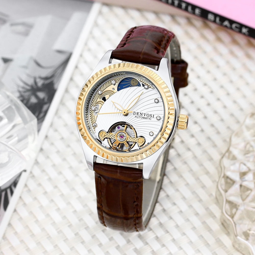 Luxury Double Hollow Flywheel Automatic Mechanical Watch 7