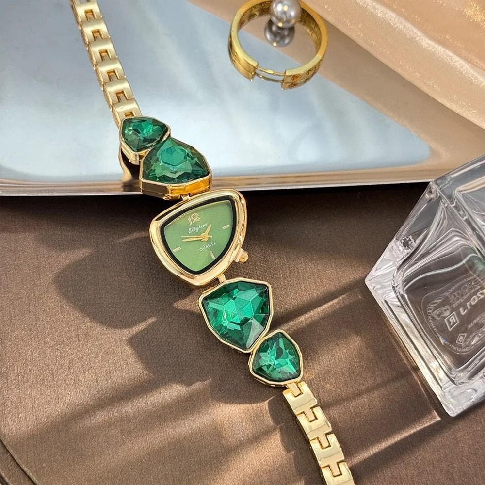 Lustrous Irregular Geometric Diamond Watch HighSense Light Luxury Timepiece With Artistic Big Diam 9