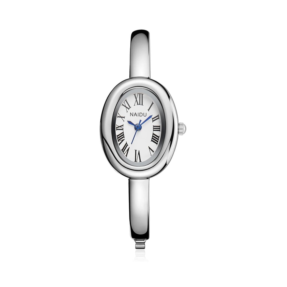 Roman Numeral Oval Bracelet Watch Fashionable Luxury Waterproof Quartz Timepiece For Women 10
