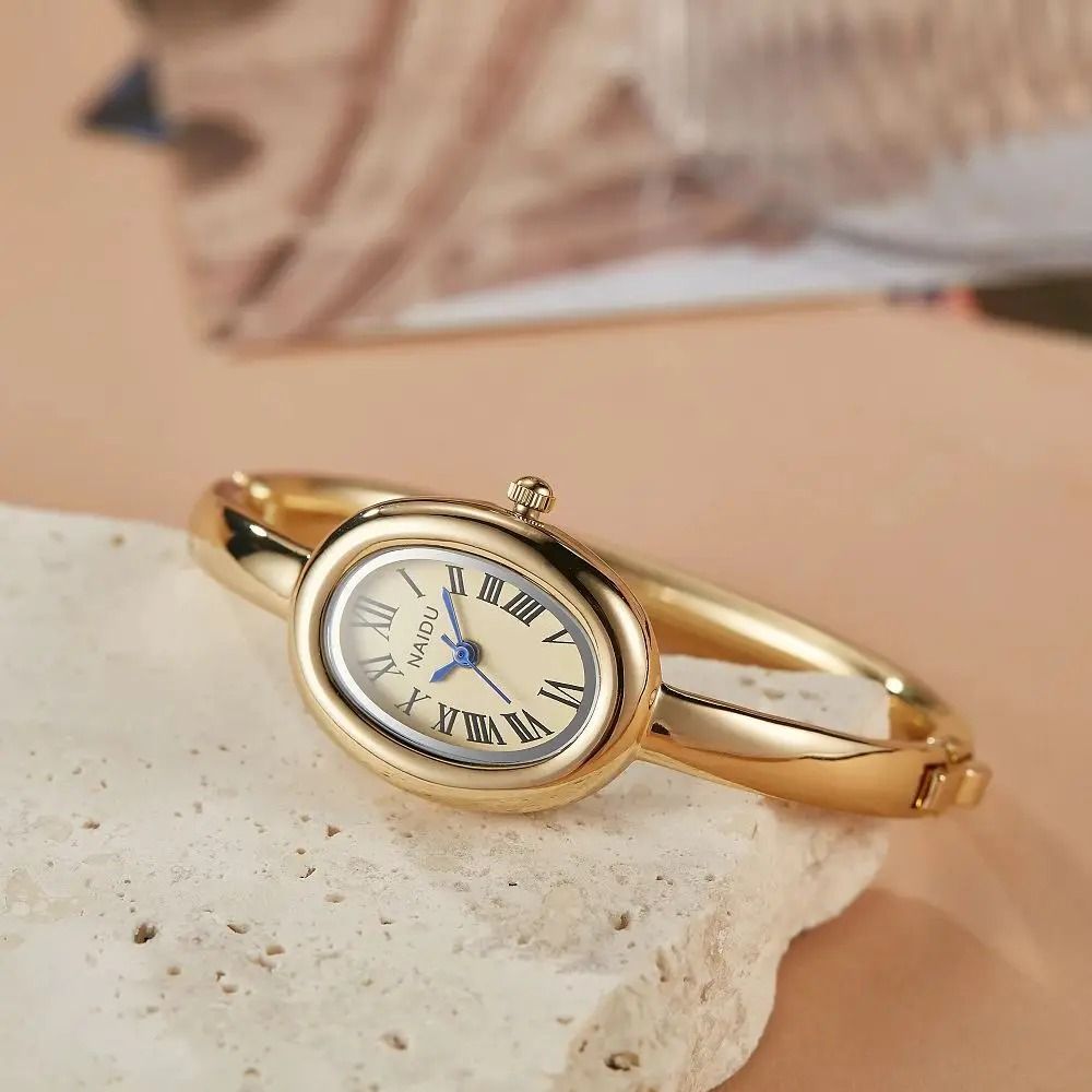 Roman Numeral Oval Bracelet Watch Fashionable Luxury Waterproof Quartz Timepiece For Women 2