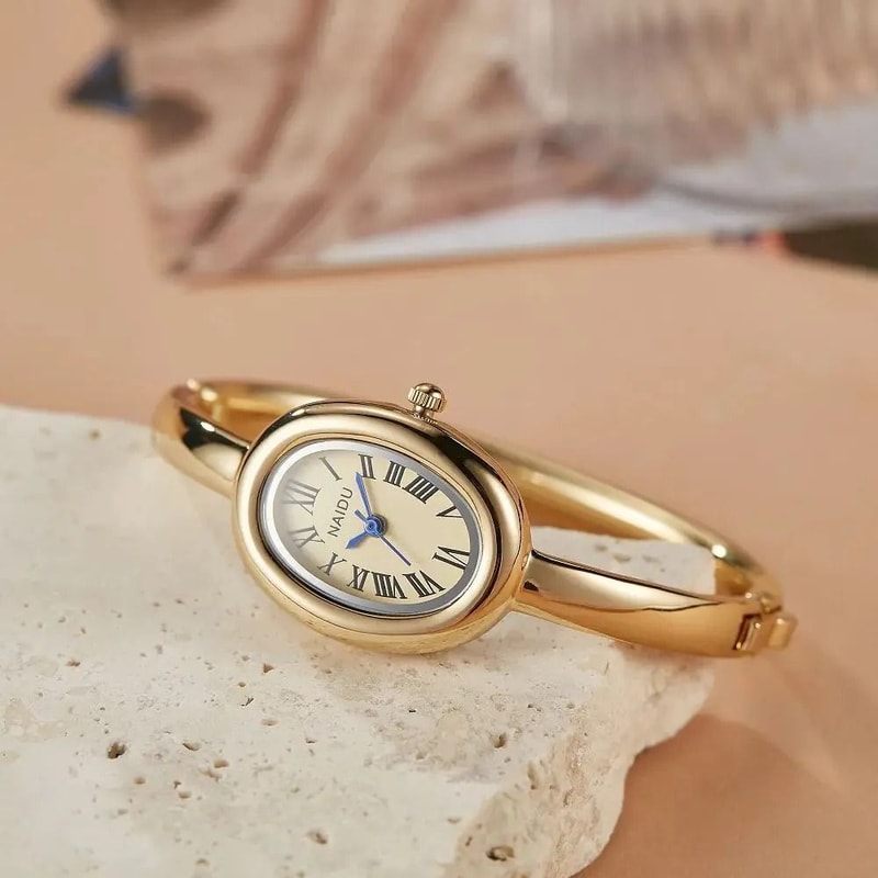 Roman Numeral Oval Bracelet Watch Fashionable Luxury Waterproof Quartz Timepiece For Women 2