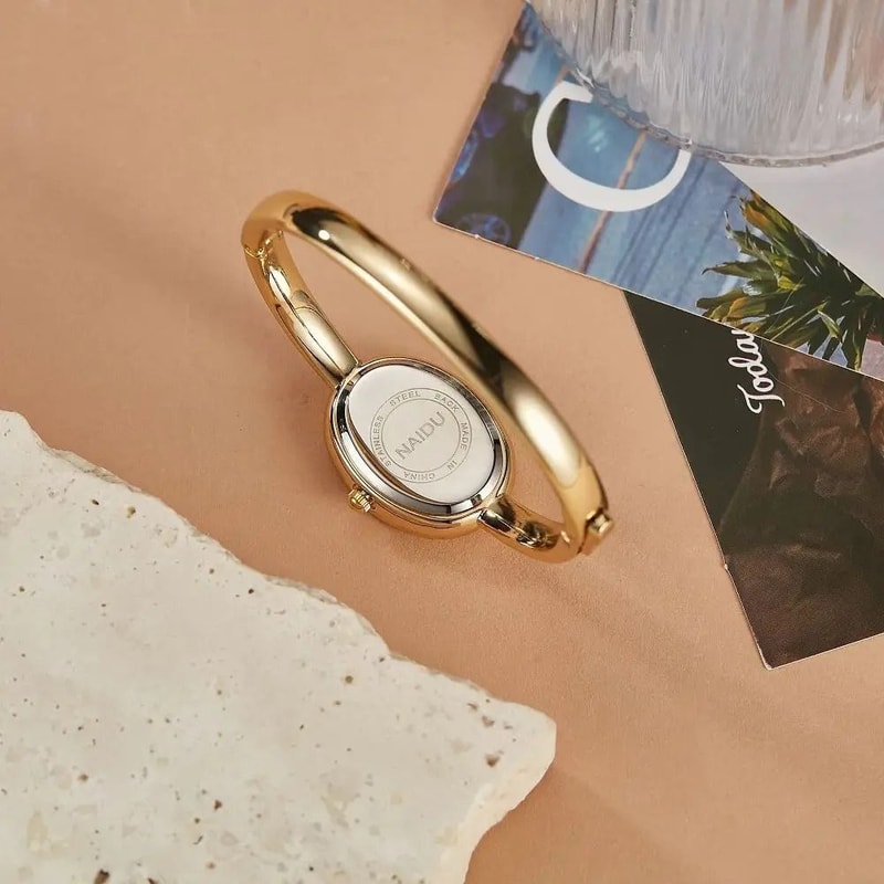 Roman Numeral Oval Bracelet Watch Fashionable Luxury Waterproof Quartz Timepiece For Women 4