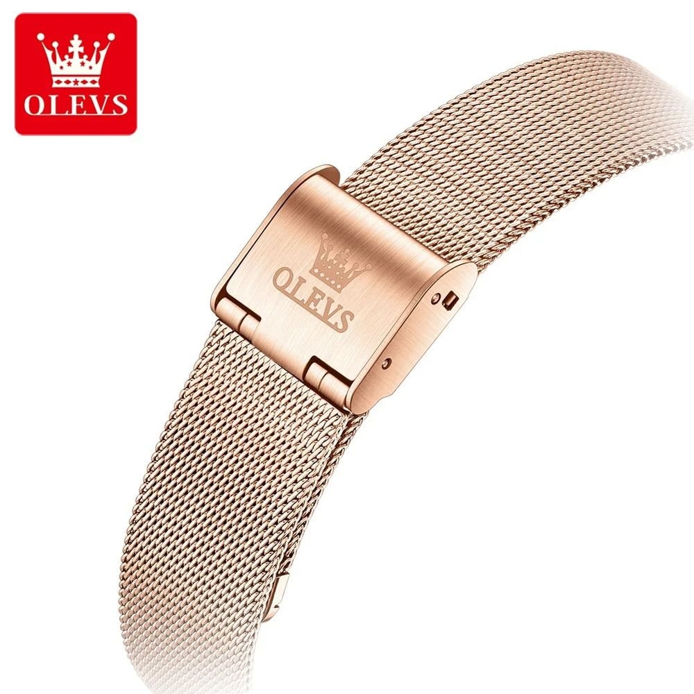 Elegant Rose Gold Bracelet Watch Luxury Waterproof Quartz Timepiece For Women 3