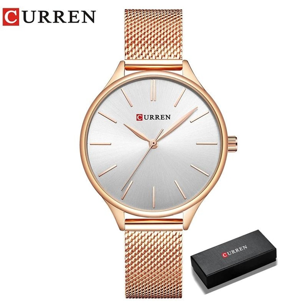 Elegant Matte Dial Mesh Strap Watch Luxury Stainless Steel Japanese Quartz Timepiece With Premium 10