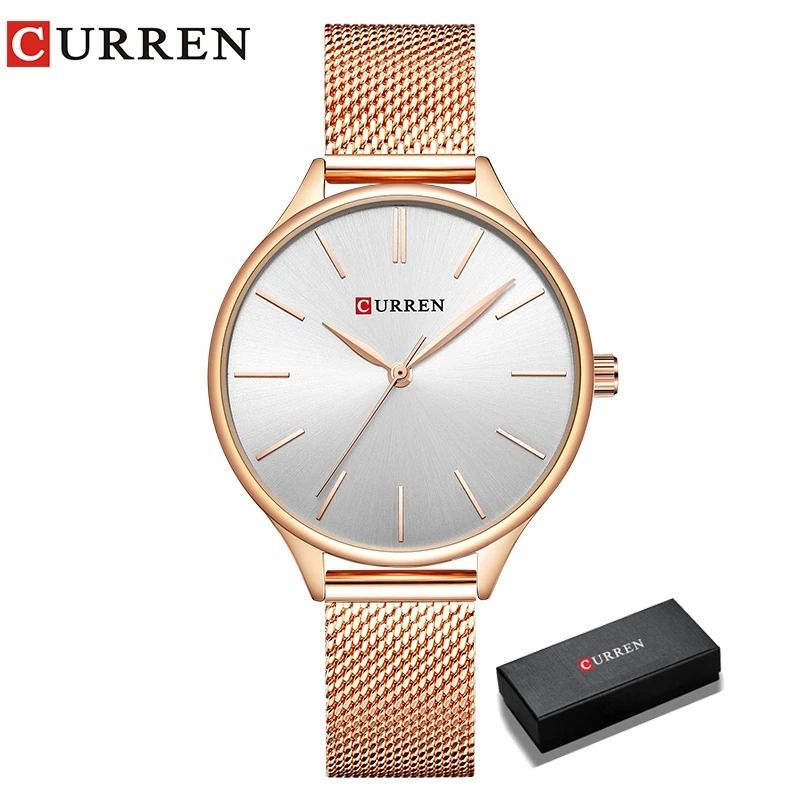 Elegant Matte Dial Mesh Strap Watch Luxury Stainless Steel Japanese Quartz Timepiece With Premium 10