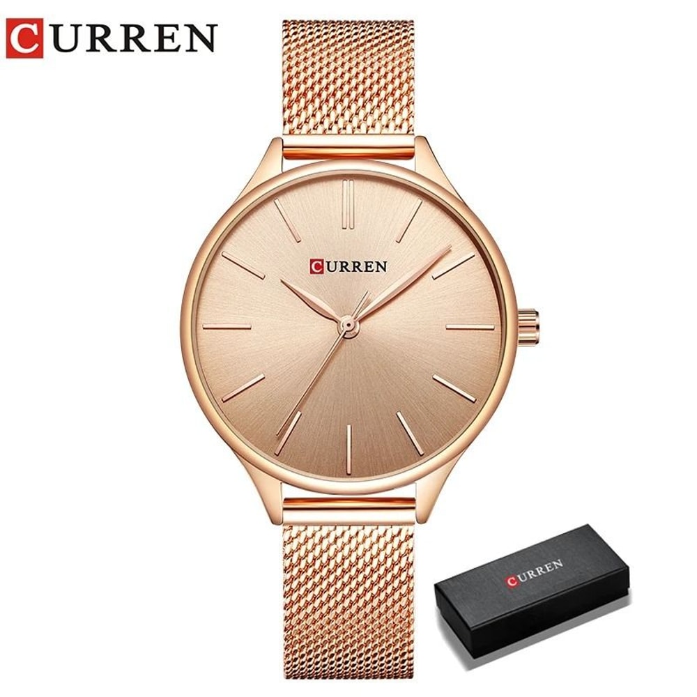 Elegant Matte Dial Mesh Strap Watch Luxury Stainless Steel Japanese Quartz Timepiece With Premium 4