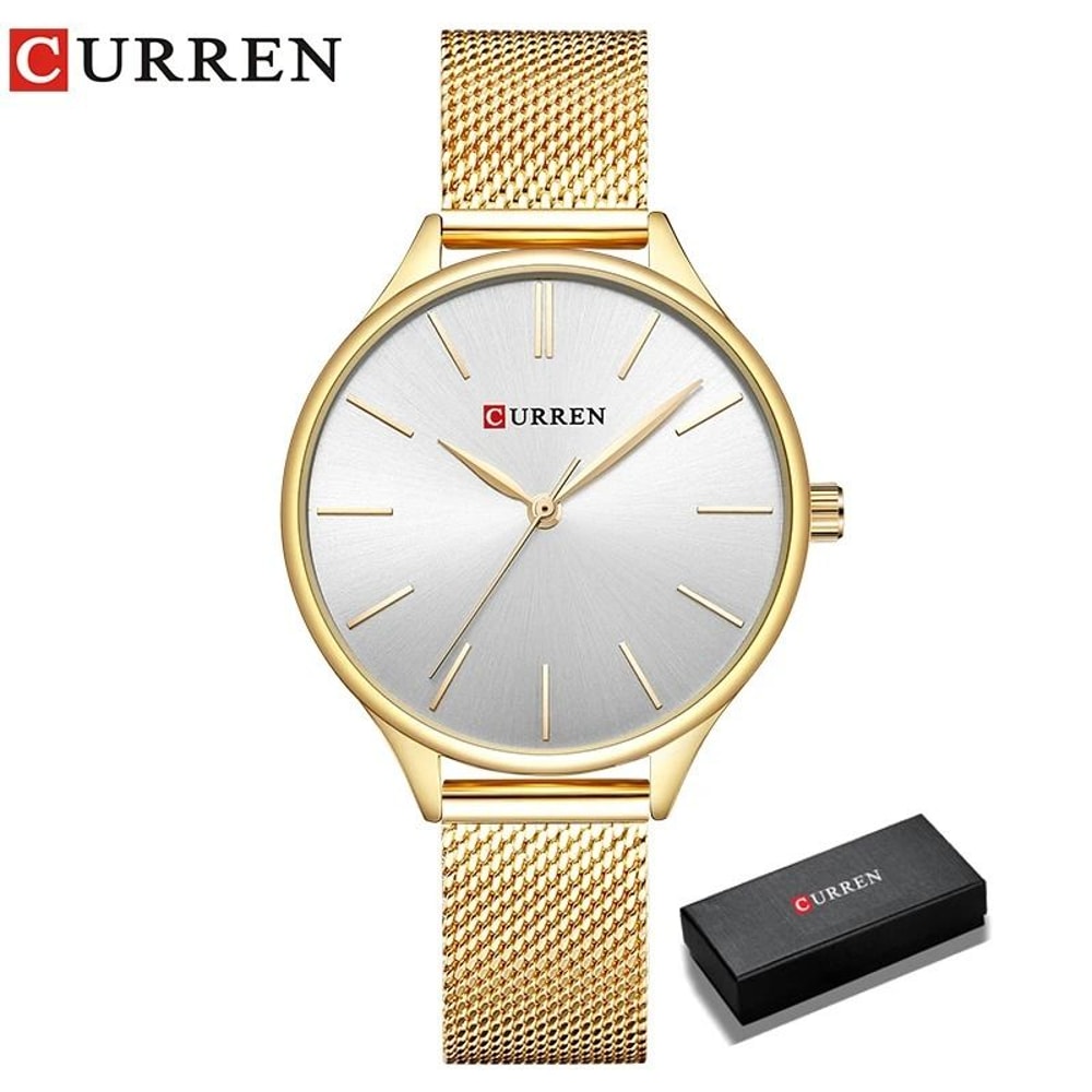 Elegant Matte Dial Mesh Strap Watch Luxury Stainless Steel Japanese Quartz Timepiece With Premium 7
