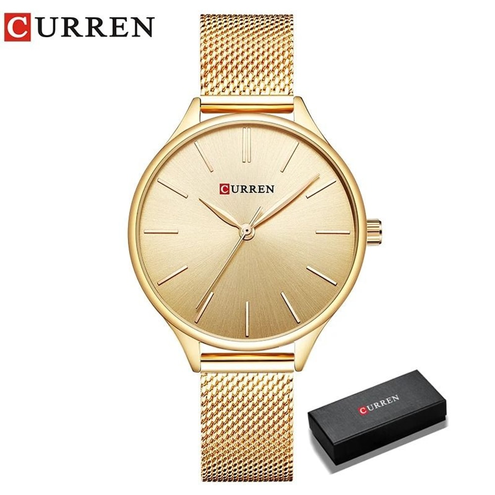 Elegant Matte Dial Mesh Strap Watch Luxury Stainless Steel Japanese Quartz Timepiece With Premium 8