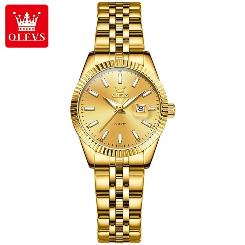 Stainless Steel Executive Watch Waterproof Luxury Quartz Timepiece With Auto Date For Women 5