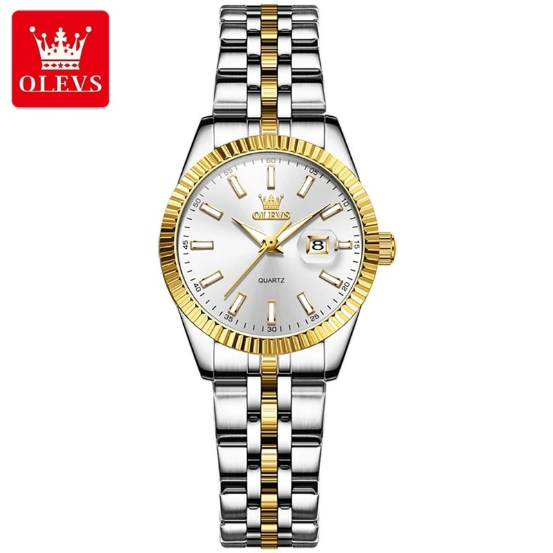 Stainless Steel Executive Watch Waterproof Luxury Quartz Timepiece With Auto Date For Women 7