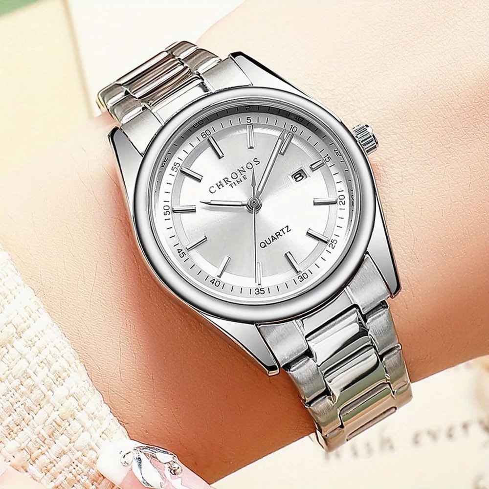 Executive Stainless Steel Business Watch Luxury Luminous Ladies Timepiece With Calendar For All Oc 1