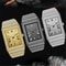 Luxury IcedOut Rectangular Executive Watch HipHop Diamond Date Quartz Timepiece In Lustrous Gold 5