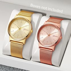 elegant arabic dial mesh watch set – modern fashionable quartz timepiece with matching bracelet collection for women