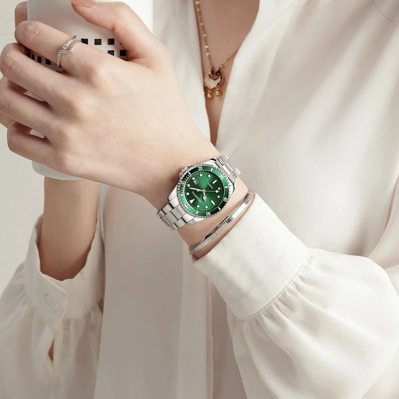 Stainless Steel Executive Watch Classic Business Date Quartz Timepiece For Women 2