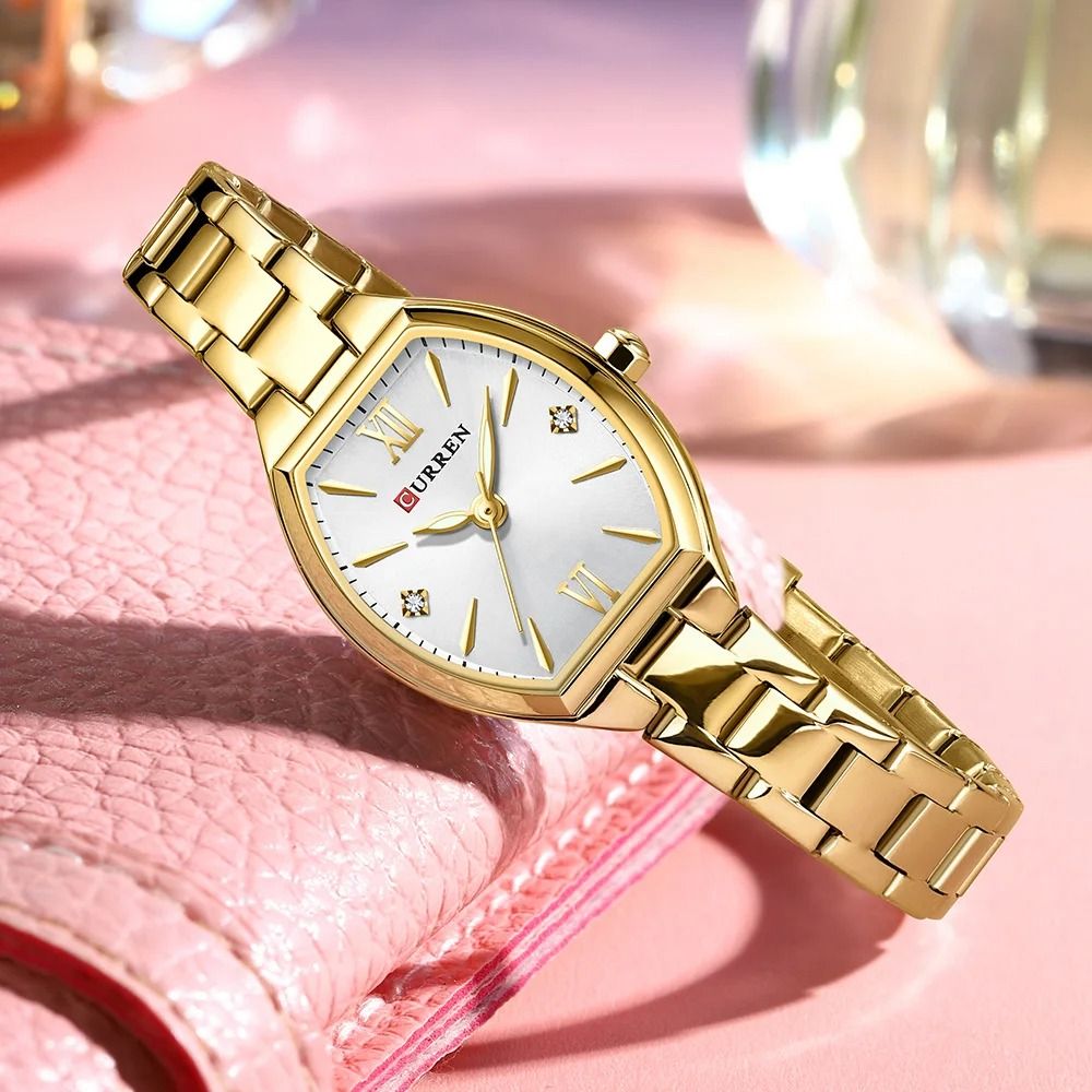 Elegant BarrelShaped Retro Watch Fashionable Quartz Timepiece With Convenient Elastic Band For Wom 0
