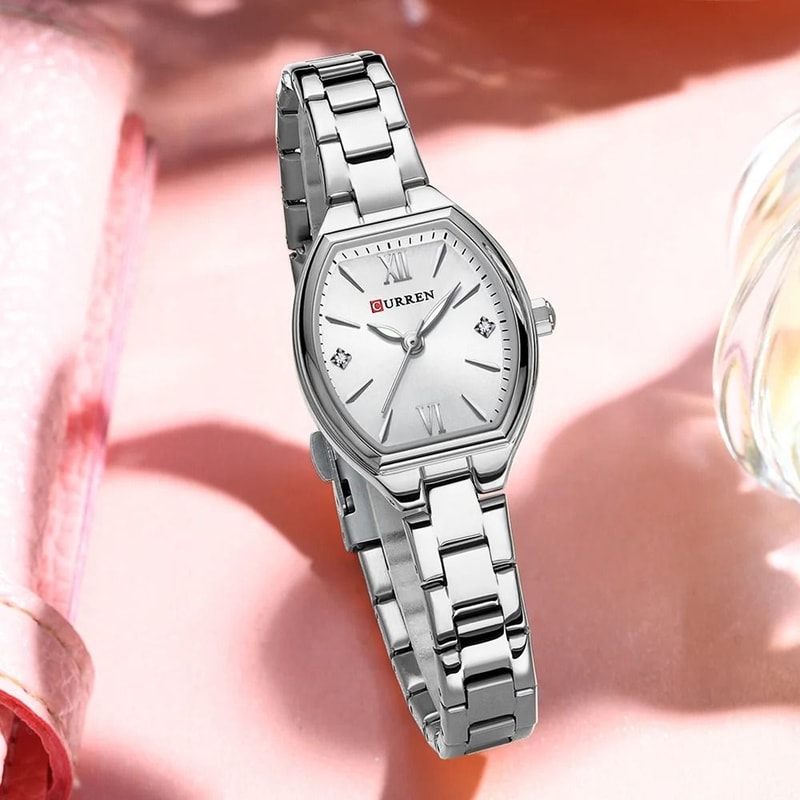 Elegant BarrelShaped Retro Watch Fashionable Quartz Timepiece With Convenient Elastic Band For Wom 2