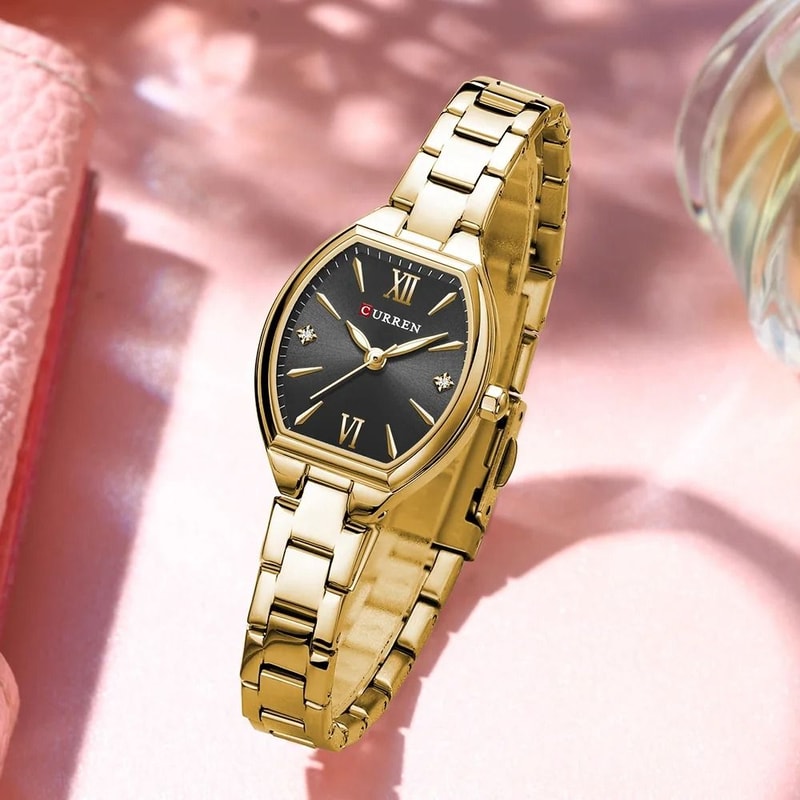 Elegant BarrelShaped Retro Watch Fashionable Quartz Timepiece With Convenient Elastic Band For Wom 4