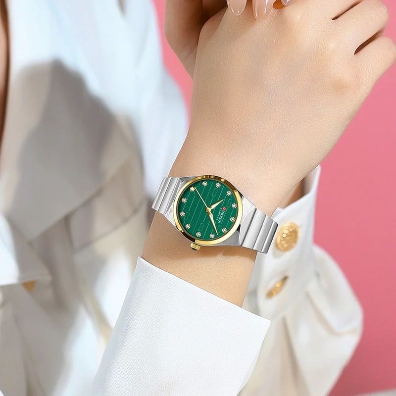 Executive Stainless Steel Business Watch Luxury Classic Round Dial Quartz Timepiece For Women 3