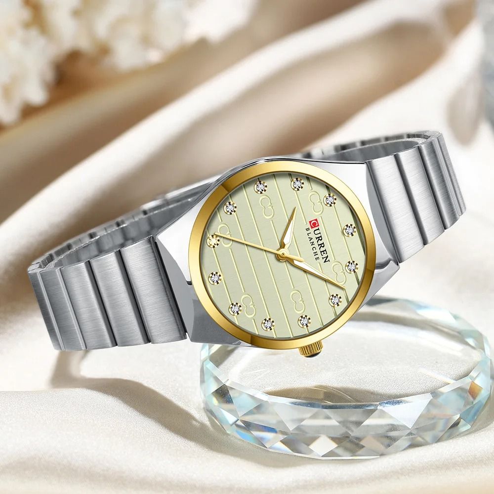 Executive Stainless Steel Business Watch Luxury Classic Round Dial Quartz Timepiece For Women 6