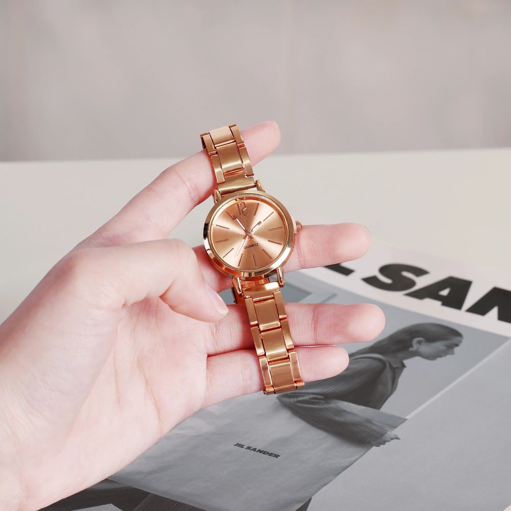 Luxury HollowStrap Gold Bracelet Watch Lightweight Minimalist Quartz Wristwatch For Students Ladi 3