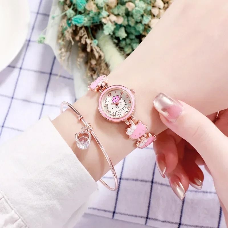 Hello Kitty Sweet Bow Watch HighQuality Fashion Quartz Timepiece For Students Best Friends 1