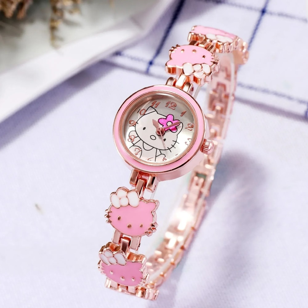 Hello Kitty Sweet Bow Watch HighQuality Fashion Quartz Timepiece For Students Best Friends 7