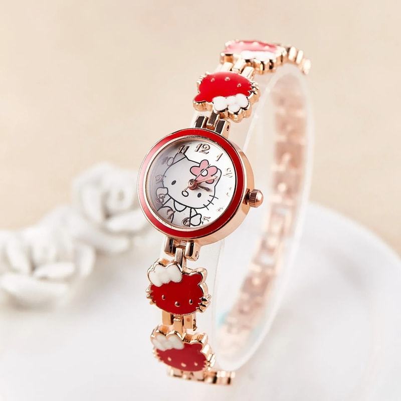 Hello Kitty Sweet Bow Watch HighQuality Fashion Quartz Timepiece For Students Best Friends 8