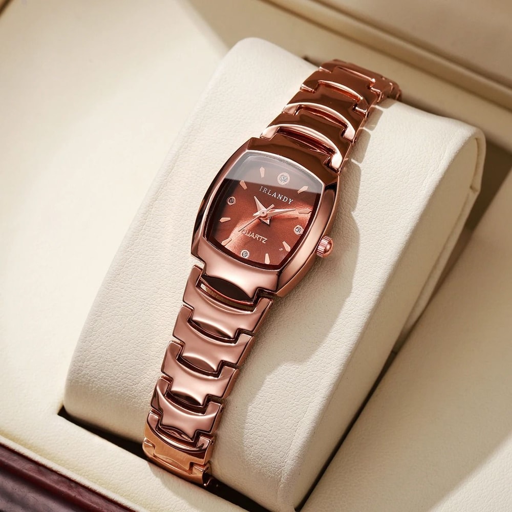 Square Analog Watch Fashionable Minimalist Quartz Timepiece For Ladies 7