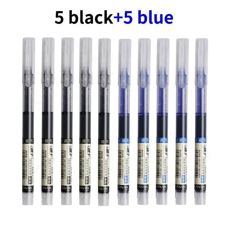 10Piece Straight Liquid NeedleTip Gel Pen Set 05mm HighPerformance Precision Writing Tools For Sch 6