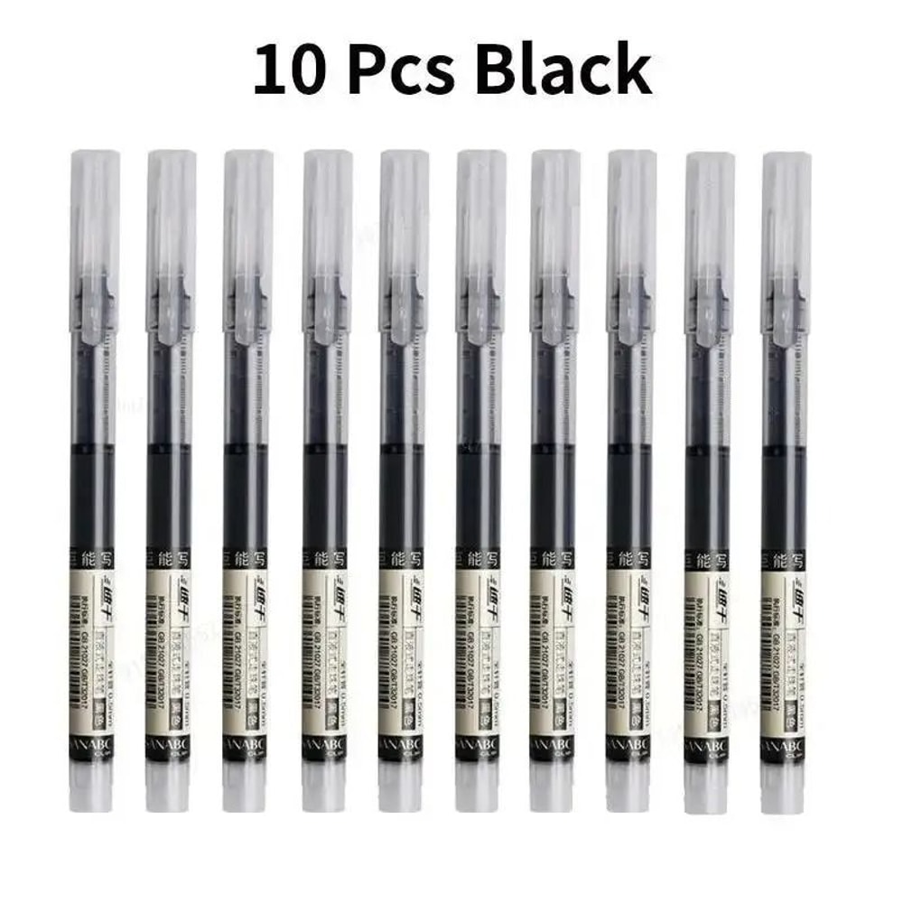10Piece Straight Liquid NeedleTip Gel Pen Set 05mm HighPerformance Precision Writing Tools For Sch 7